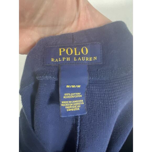 Ralph Lauren Sweat Lounge Pants Medium Mens Navy Blue Waffle Thermal Pull On - Picture 6 of 8